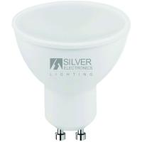 Bombilla Led eco GU10 7W 12° 3000K luz cálida (3000k) SILVER, 1 ud