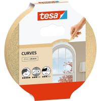 Cinta para pintor flexible y adhesiva para perfiles curvos TESA, 25 m x 25 mm
