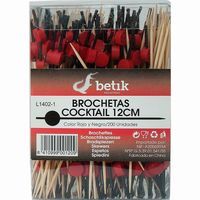 Brocheta de madera rojo-negro 12 cm BETIK, paquete 200 unid.