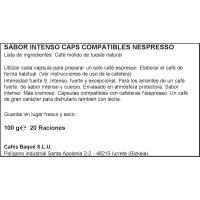 Café intenso cápsula aluminio comp. Nespresso BAQUÉ, caja 20 uds