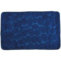 Alfombra para baño microfibra piedras azul marino COTEXSA, 40X60cm