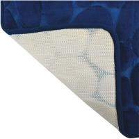 Alfombra para baño microfibra piedras azul marino COTEXSA, 40X60cm