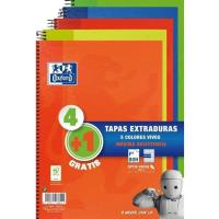 Cuaderno espiral A4 milimetrado, tapa extradura, 80 hojas OXFORD, Pack 5 uds