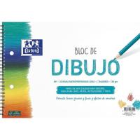 Bloc de dibujo espiral A4+, 20hojas lisas, 2 taladros, 130 gr OXFORD, 1 ud