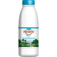 Leche semidesnatada PRESIDENT, botella 1,5 litros