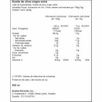 Aceite oliva virgen extra Nº 3 ELIZONDO, botella 50 cl