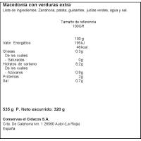 Macedonia de verduras sin sal DANTZA, frasco 400 g