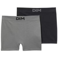 Bóxer hombre sin costuras microfibra, negro/gris talla M DIM BASIC, pack 2 uds