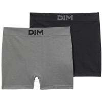 Bóxer hombre sin costuras microfibra, negro/gris talla XL DIM BASIC, pack 2 uds