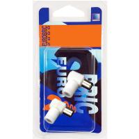 Kit conectores acodados TV macho+hembra blanco, EUROBRIC, 2 ud