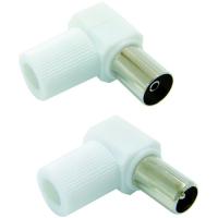 Kit conectores acodados TV macho+hembra blanco, EUROBRIC, 2 ud