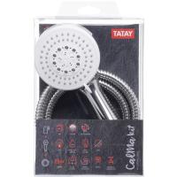 Kit mango 5 funciones Calma + Soporte + Flexo 1,5m ABS cromado TATAY