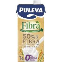Leche de Fibra baja en grasa PULEVA, brik 1 litro