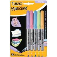 Rotulador permanente, punta 1,8 mm, colores pastel, Marking BIC, pack 5 uds