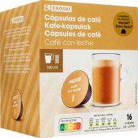 Café con leche comp. Dolce Gusto EROSKI, caja 16 uds