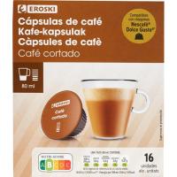 Café cortado compatible Dolce Gusto EROSKI, caja 16 uds