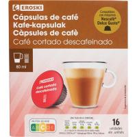 Café cortado descafeinado comp. Dolce Gusto EROSKI, caja 16 uds