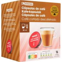 Café cortado descafeinado comp. Dolce Gusto EROSKI, caja 16 uds