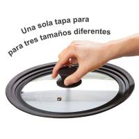 Tapa de vidrio con borde de silicona VITRINOR, apto Ø18cm-Ø20cm-Ø22cm