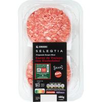 Hamburguesa de ternera E. LABEL Eroski SELEQTIA, bandeja 480 g