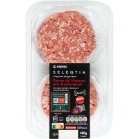 Hamburguesa ternera-ajo E. LABEL SELEQTIA, 4 unid, bandeja 480 g