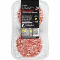 Hamburguesa ternera-ajo E. LABEL SELEQTIA, 4 unid, bandeja 480 g