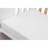 Sábana bajera cuna de popelín blanco, 100% algodón, 60x120cm INTERBABY, Pack 2 uds