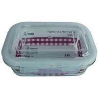 Fiambrera hermética rectangular de vidrio MS, 600 ml