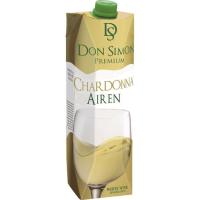 Vino Blanco de mesa Chardonnay-Airén DON SIMON, brik 1 litro