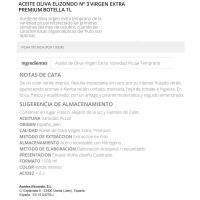 Aceite de oliva virgen extra Nº3 ELIZONDO, botella 1 litro