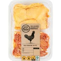 Muslo deshuesado de pollo con piel EROSKI NATUR, bandeja aprox. 450 g