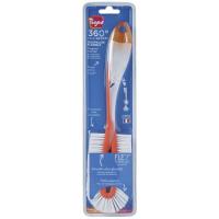 Escobilla 2 en 1 flexible, extraplano, tratamiento antibacteriano, con limpia tetina en el interior, TIGEX