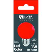 Bombilla Led esférica roja E27 1W IP44 SILVER ELECTRONICS, 1 ud
