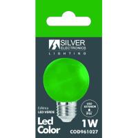 Bombilla Led esférica verde E27 1W IP44 SILVER ELECTRONICS, 1 ud