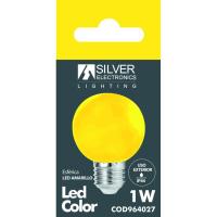 Bombilla Led esférica amarilla E27 1W IP44 SILVER ELECTRONICS, 1 ud