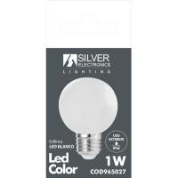 Bombilla Led esférica blanca E27 1W IP44 SILVER ELECTRONICS, 1 ud