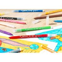 Rotuladores de colores surtidos, 6 fluorescentes Kids BIC KID COULEUR, caja 36 uds
