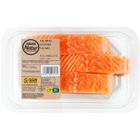 Solomillos de salmón EROSKI NATUR GGN, bandeja 300 g
