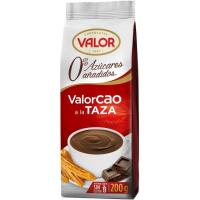 Cacao 0% azúcares sin gluten VALOR, paquete 200 g