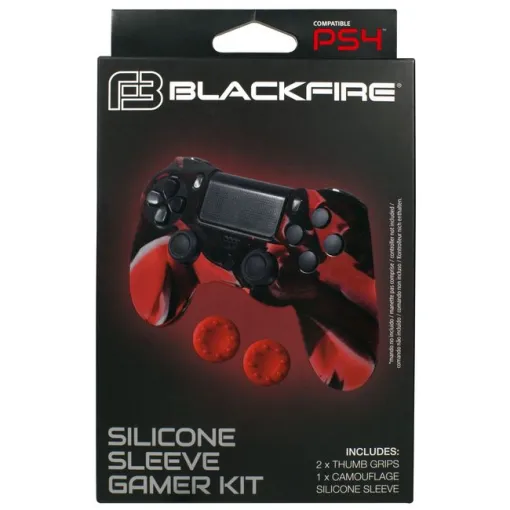 Funda silicona y 2 grips para mando PS4, rojo o azul ¿Cuál te llegará? BLACKFIRE