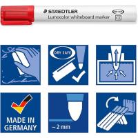 Rotuladores para pizarra blanca, recargables, 4 colores STAEDTLER, Pack 4uds