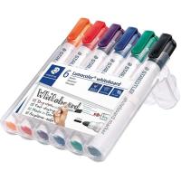Rotuladores para pizarra blanca, recargables, 6 colores STAEDTLER, Pack 6uds