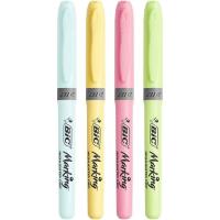 Marcadores fluorescentes, colores surtidos pastel Highlighter Grip BIC, Pack 4 uds
