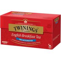 Té English Breakfast descafeinado TWININGS, caja 25 sobres