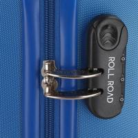 Trolley cabina Flex azul ABS, 4 ruedas, cierre combinación ROLL ROAD, 38x55x20 cm