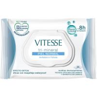 Toallitas desmaquillantes piel normal VITESSE, paquete 25 uds
