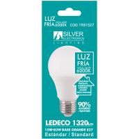 Bombilla Led eco estándar E27 15W luz fría (6000k) SILVER, 1 ud
