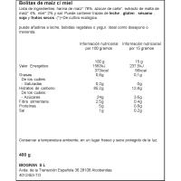 Bolitas de maíz con miel bio ECOCESTA, bolsa 400 g