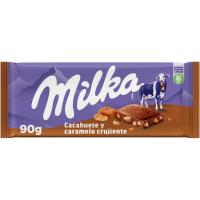 MILKA txokolatea karameluarekin eta hurrekin, tableta 90 g