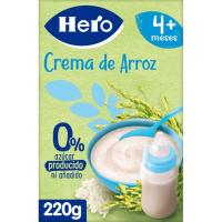 Papilla de crema de arroz sin gluten HERO, caja 220 g